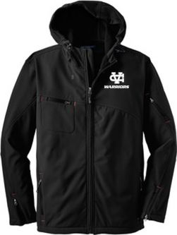 Textured Hooded SF Shell Jacket, Black